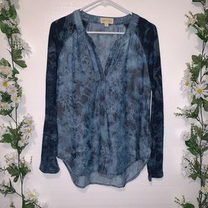 CLOTH & STONE: Tie dye Chambray long sleeve